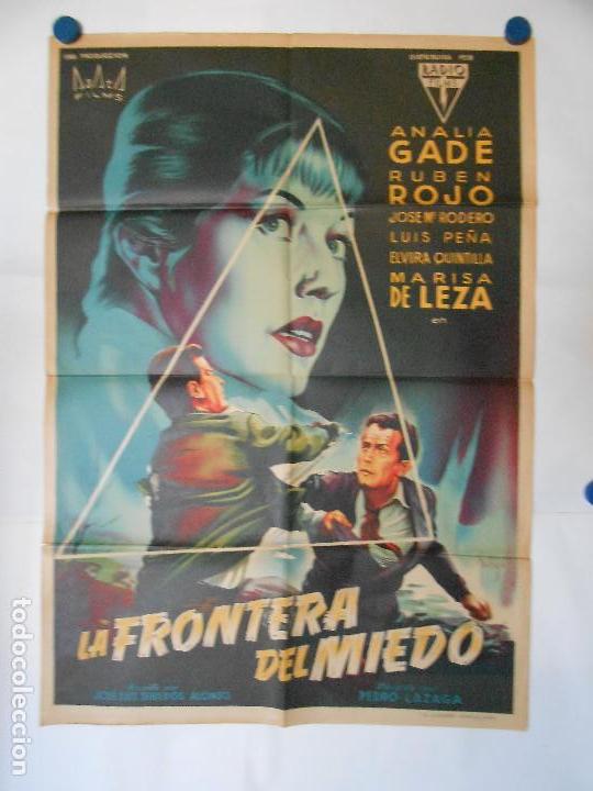 Cine: LA FRONTERA DEL MIEDO - SOLIGO - CARTEL LITOGRAFICO - ORIGINAL 70 X 100