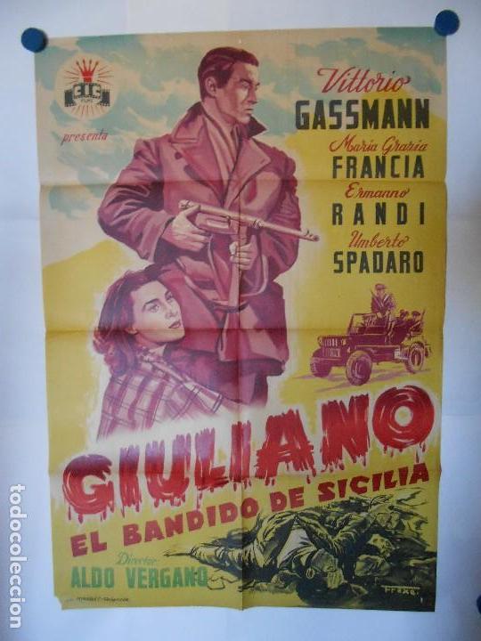 Cine: GIULIANO EL BANDIDO DE SICILIA - CARTEL LITOGRAFICO ORIGINAL - 70 X 100