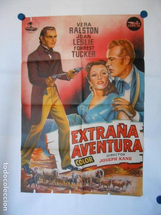 Cine: EXTRA&Ntilde;A AVENTURA - CARTEL LITOGRAFICO ORIGINAL - 70 X 100