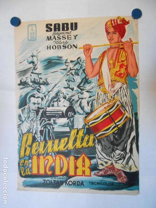 Cin&eacute;ma: REVUELTA EN LA INDIA - CARTEL LITOGRAFICO ORIGINAL 70 X 50