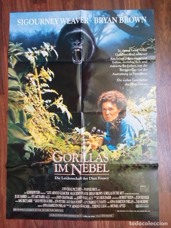 Kino: 1988 -GORILAS EN LA NIEBLA-GORILLAS IN THE MIST-POSTER CARTEL CINE PELICULA ORIGINAL-GRANDE 84x60 CM