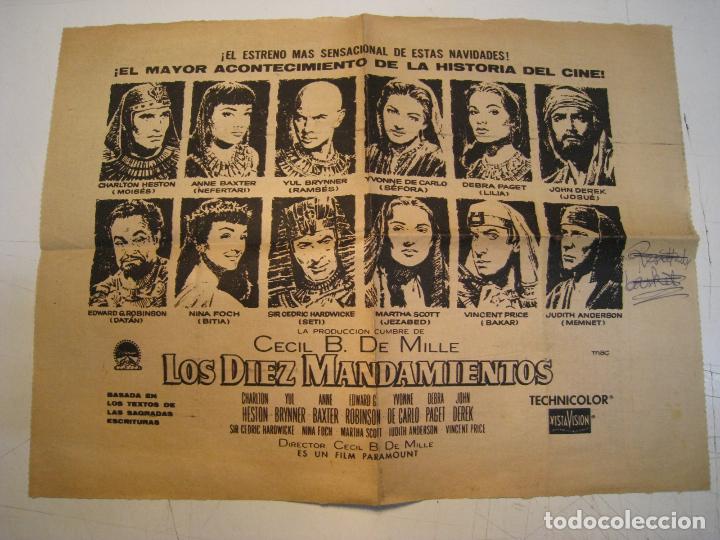 Kino: LOS DIEZ MANDAMIENTOS. HOJA PUBLICIDAD DIARIO DE BARCELONA 1959