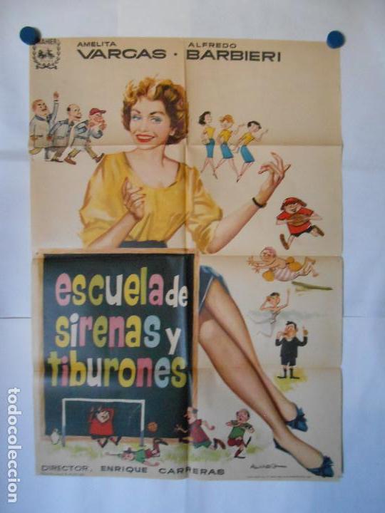 Kino: ESCUELA DE SIRENAS Y TIBURONES - CARTEL ORIGINAL 70 X 100