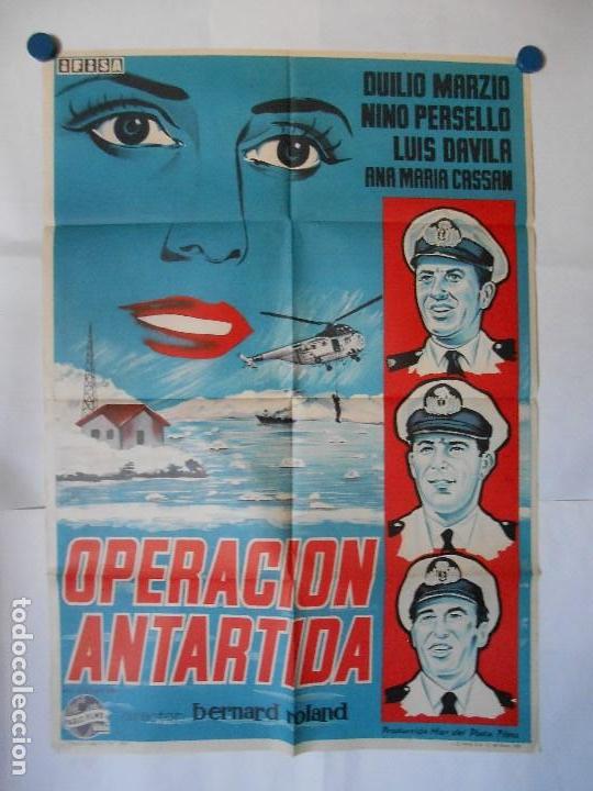 Cinema: OPERACION ANTARTIDA - CARTEL LITOGRAFICO ORIGINAL 70 X 100