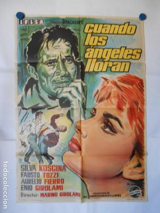 Cinema: CUANDO LOS ANGELES LLORAN - 1960 - CARTEL LITOGRAFICO ORIGINAL 70 X 100