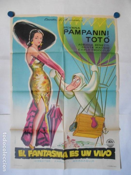 Kino: EL FANTASMA ES UN VIVO - CARTEL LITOGRAFICO ORIGINAL 70 X 100