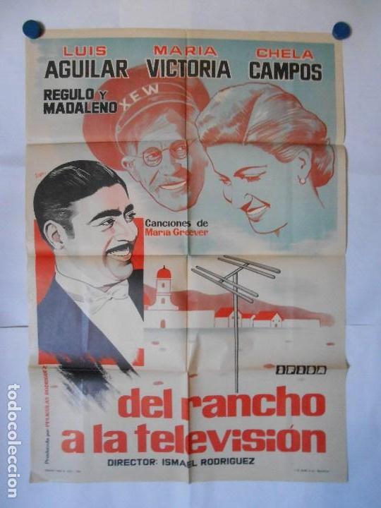 Kino: DEL RANCHO A LA TELEVISION - CARTEL LITOGRAFICO ORIGINAL 70 X 100