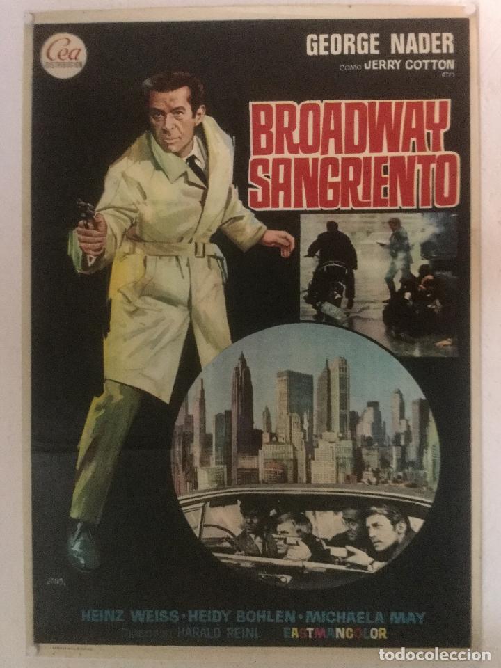 Cinema: broadway sangriento - cartel poster original - george nader cea films jano jerry cotton
