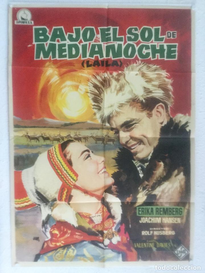 Cinema: bajo el sol de medianoche laila - poster cartel original - erika remberg joachim hansen jano