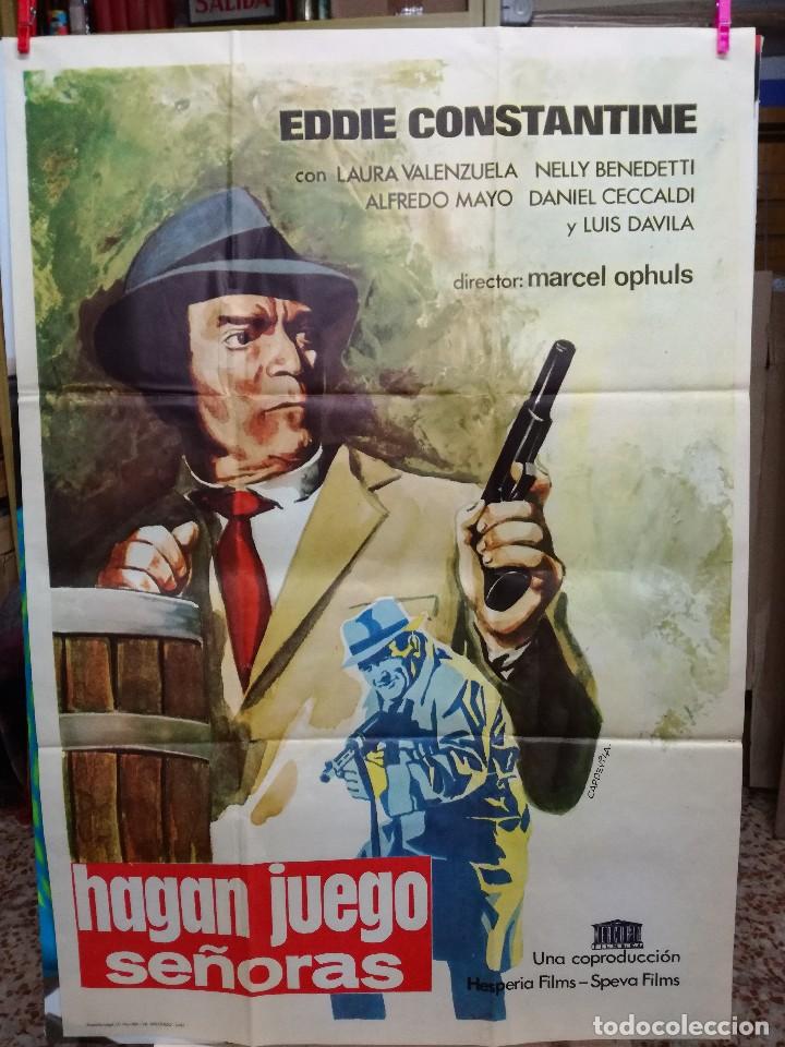Cin&eacute;ma: HAGAN JUEGO SE&Ntilde;ORAS EDDIE CONSTANTINE LAURA VALENZUELA POSTER ORIGINAL 70X100-1965