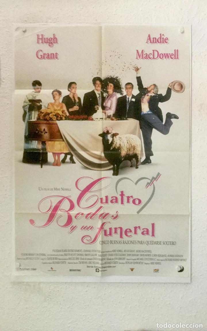 Cinema: cuatro 4 bodas y un funeral - poster cartel original - hugh grant Four Weddings and a Funeral