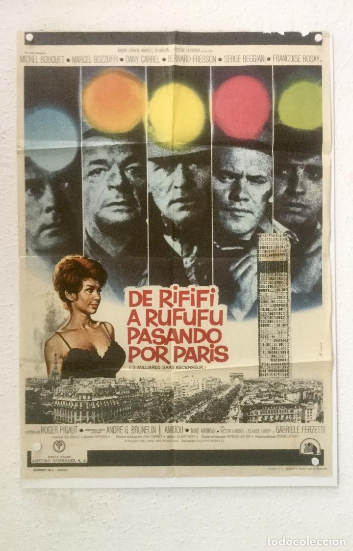 Kino: De Rifif&iacute; a Rufuf&uacute; pasando por Par&iacute;s - poster cartel original - Trois milliards sans ascenseur