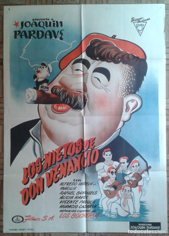 Kino: LOS NIETOS DE DON VENANCIO. CARTEL DEL ESTRENO. JOAQU&Iacute;N PARDAV&Eacute;. LITOGRAF&Iacute;A