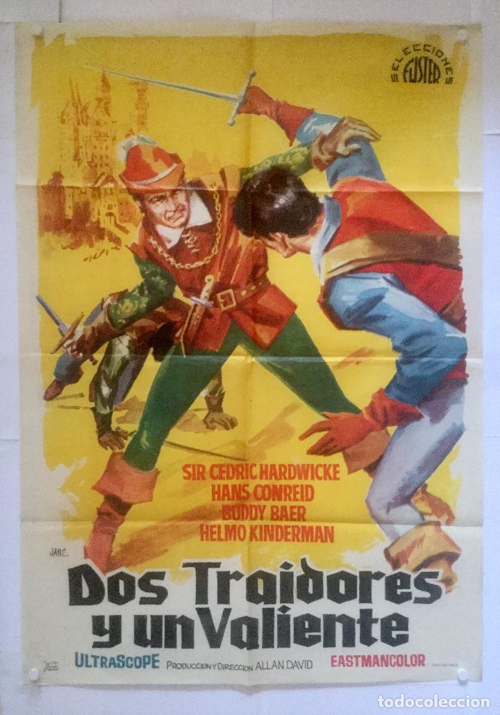 Cinema: dos traidores y un valiente - poster cartel original  cedric hardwicke hans conreid allan david jano