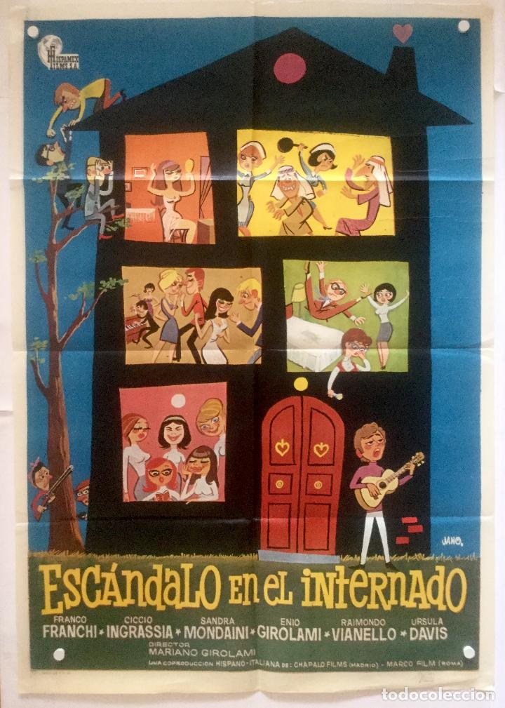 Cinema: escandalo en el internado - poster cartel original - Marino Girolami sandra mondaini