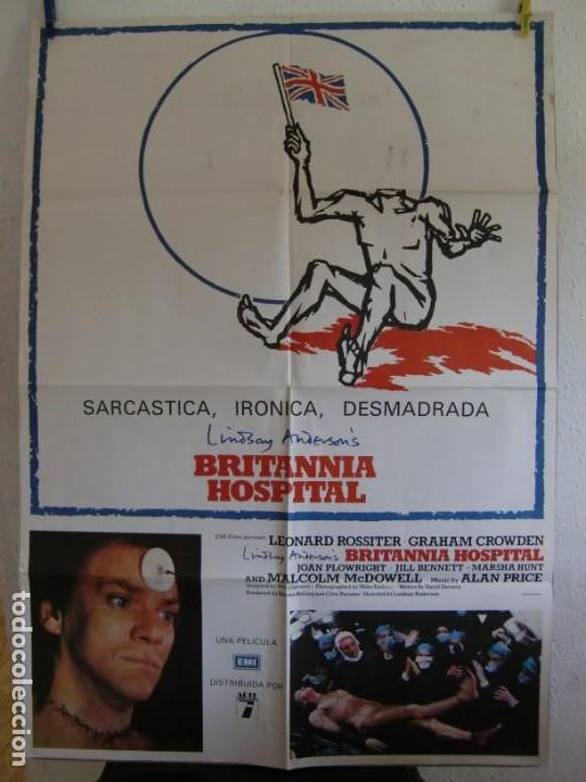 Cinema: cartel cine orig BRITANNIA HOSPITAL (1982) 70x100 / Malcolm McDowell,