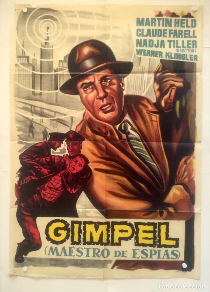 Cine: gimpel maestro de espias - poster cartel original cine - Werner Klingler 2&ordf; guerra mundial  NTiller