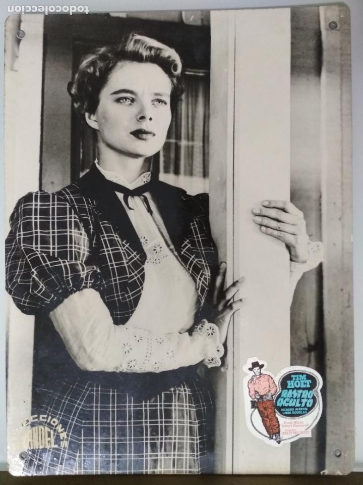 Cin&eacute;ma: CARTEL DE CARTON AFICHE, RASTRO OCULTO, ORIGINAL SELECCIONES CANDEL, 38,5 X 28,5 CM