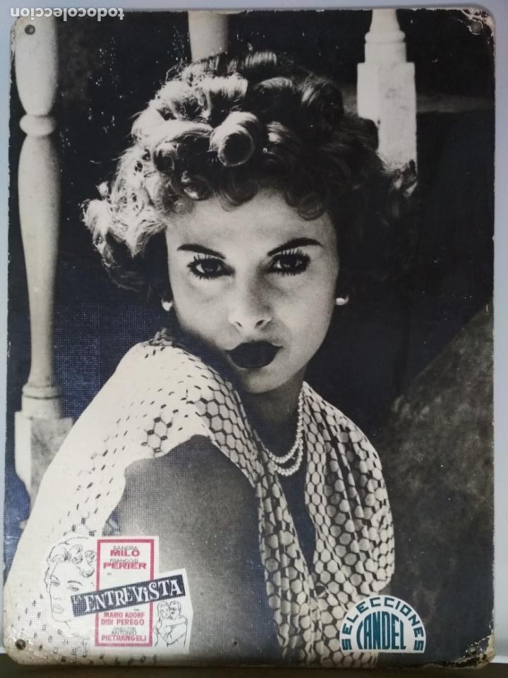 Cin&eacute;ma: CARTEL DE CARTON AFICHE, LA ENTREVISTA, ORIGINAL SELECCIONES CANDEL, 38,5 X 28,5 CM