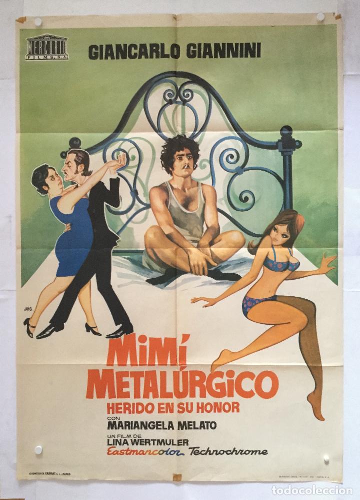 Cinema: mimi metal&uacute;rgico herido en su honor - POSTER CARTEL ORIGINAL - mariangela melato g giannini  jano