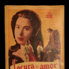 Cine: CARTEL DE CINE ANTIGUO LOCURA DE AMOR, AURORA BAUTISTA Y FERNANDO REY,. Lote 137869914