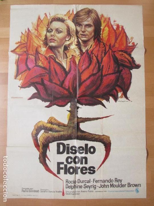 Cine: CARTEL CINE, DISELO CON FLORES, ROCIO DURCAL, FERNANDO REY, 1974, C6