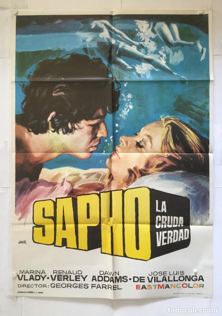 Cine: sapho la cruda verdad - poster cartel original - marina vlady renaud verley dawn addams jano
