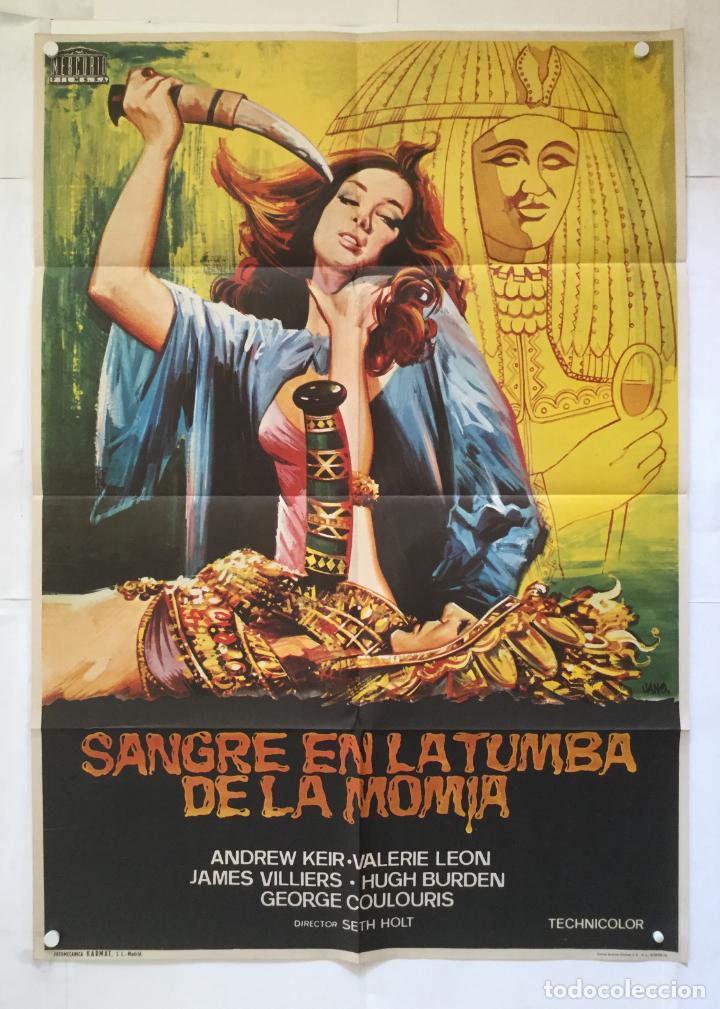 Cine: sangre en la tumba de la momia - poster cartel original - andrew kier Hammer Film Productions jano