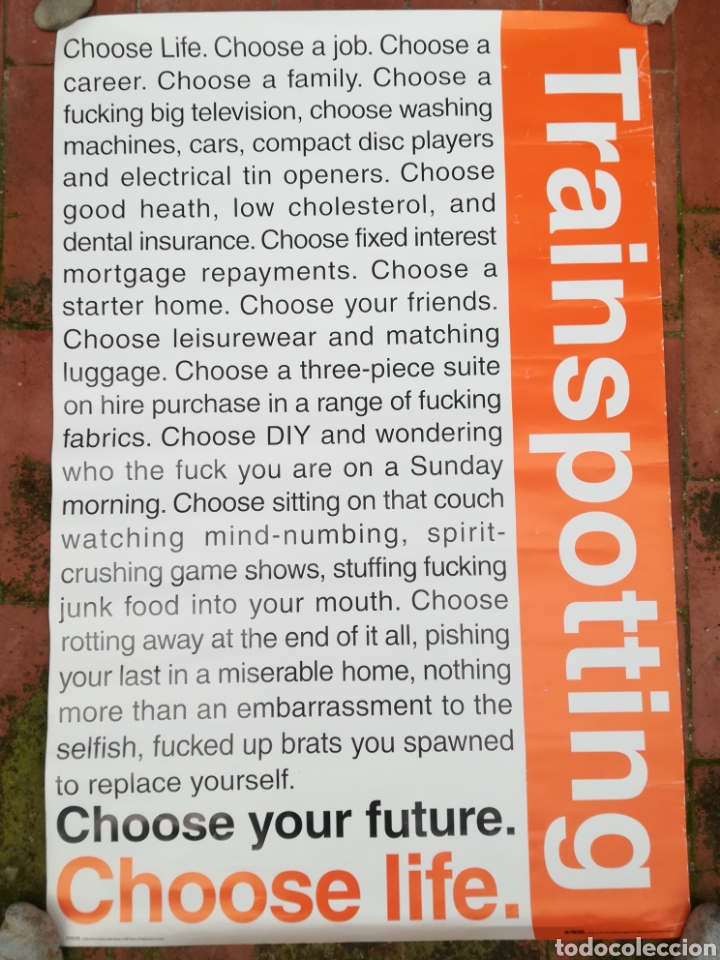 Cine: Cartel Trainspotting - Film Four Limited - printed in UK - p&oacute;ster