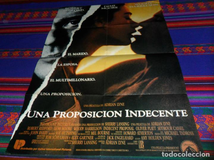 Cine: CARTEL 61X41 CMS UNA PROPOSICI&Oacute;N INDECENTE, ROBERT REDFORD, DEMI MOORE, WOODY HARRELSON. 1993.