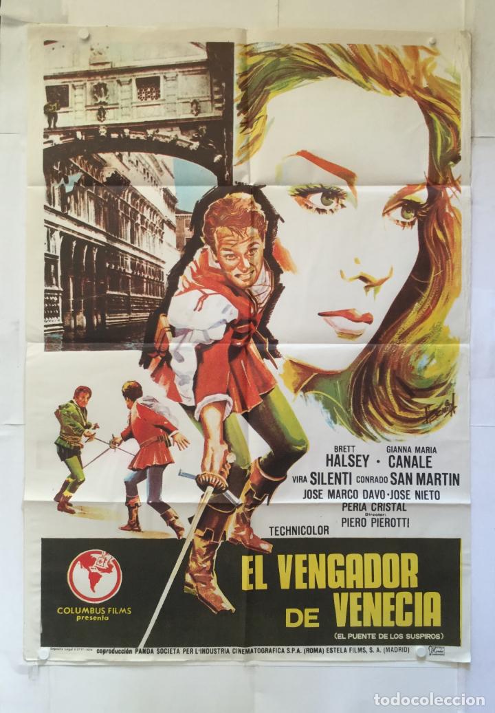 Cinema: el vengador de venecia - poster cartel original - brett halsey gianna maria canale piero pierotti