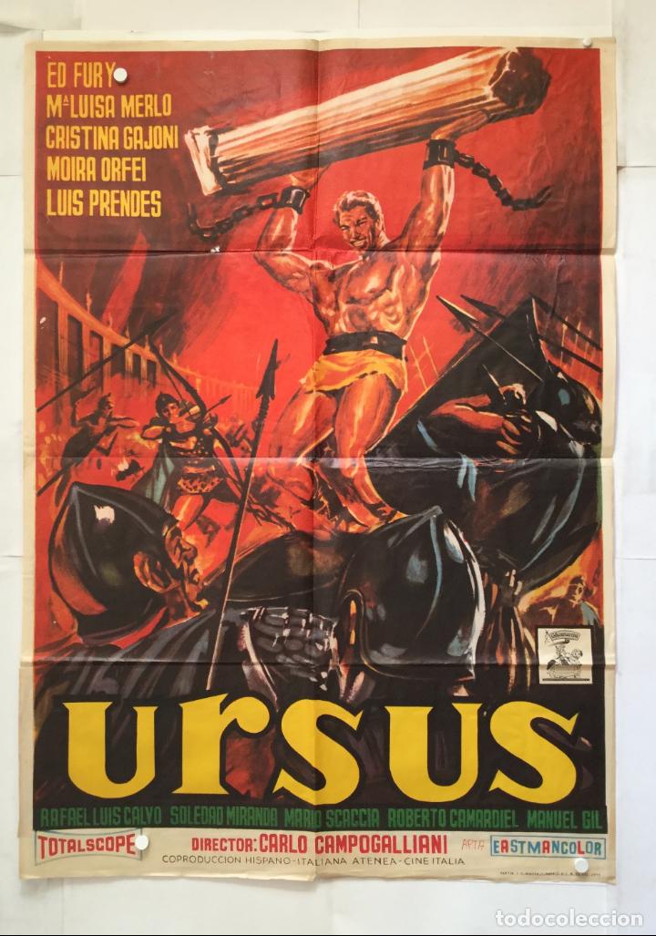 Cinema: ursus - poster cartel original - ed fury m&ordf; luisa merlo moira orfei carlo campogalliani peplum