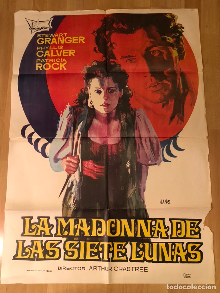 Cinema: Cartel o poster original la Madonna de las siete lunas stewart granger 100x70 cm jano
