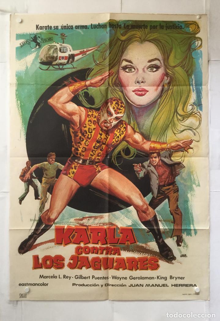 Cine: karla contra los jaguares - poster cartel original - marcela l rey gilbert puentes king byner jano