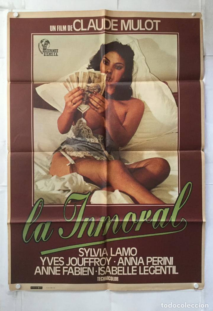 Cinema: la inmoral - poster cartel original - sylvia lamo anna perini anne fabien isabelle legentil
