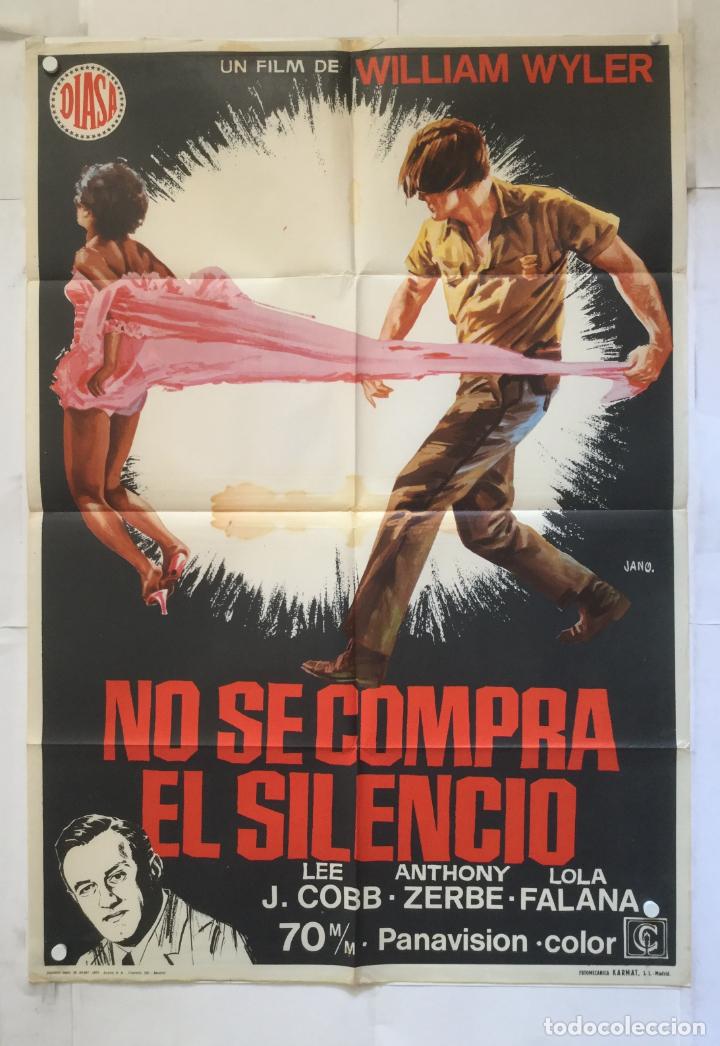 Cinema: no se compra el silencio - poster cartel original - jano william wyler lola falana lee j cobb