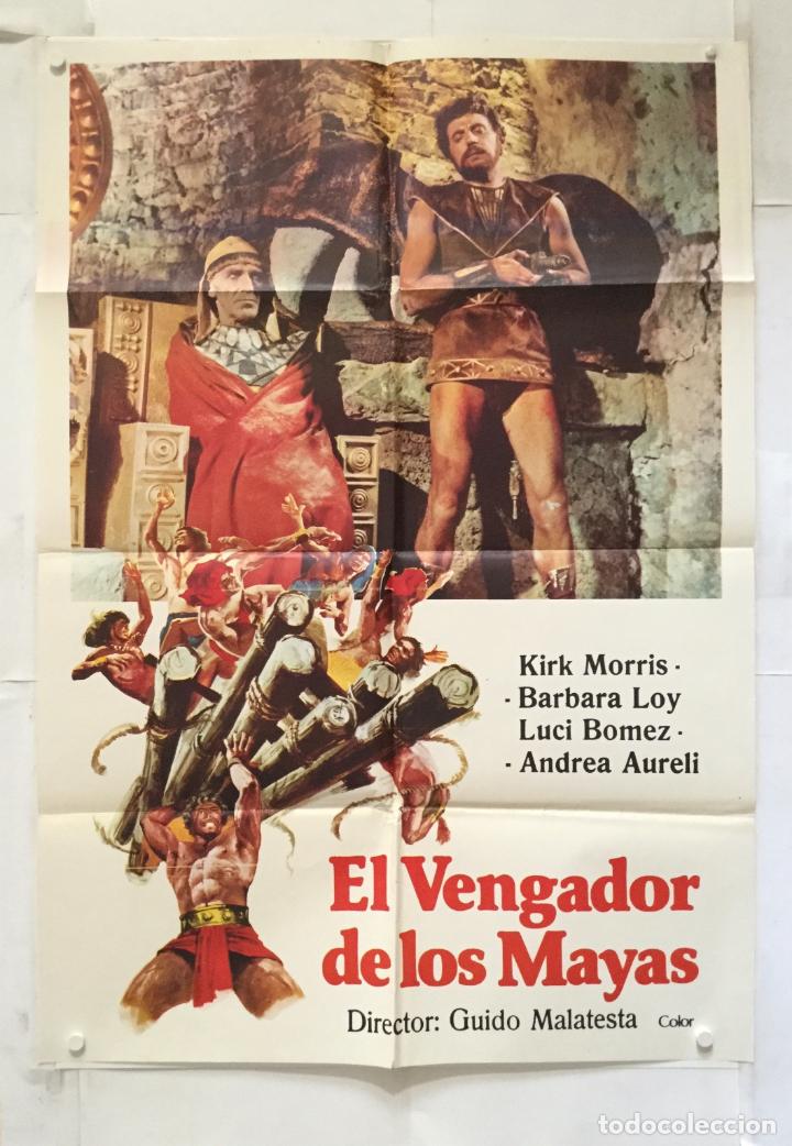 Cine: el vengador de los mayas - poster cartel original - kirk morris barbara loy guido malatesta maciste