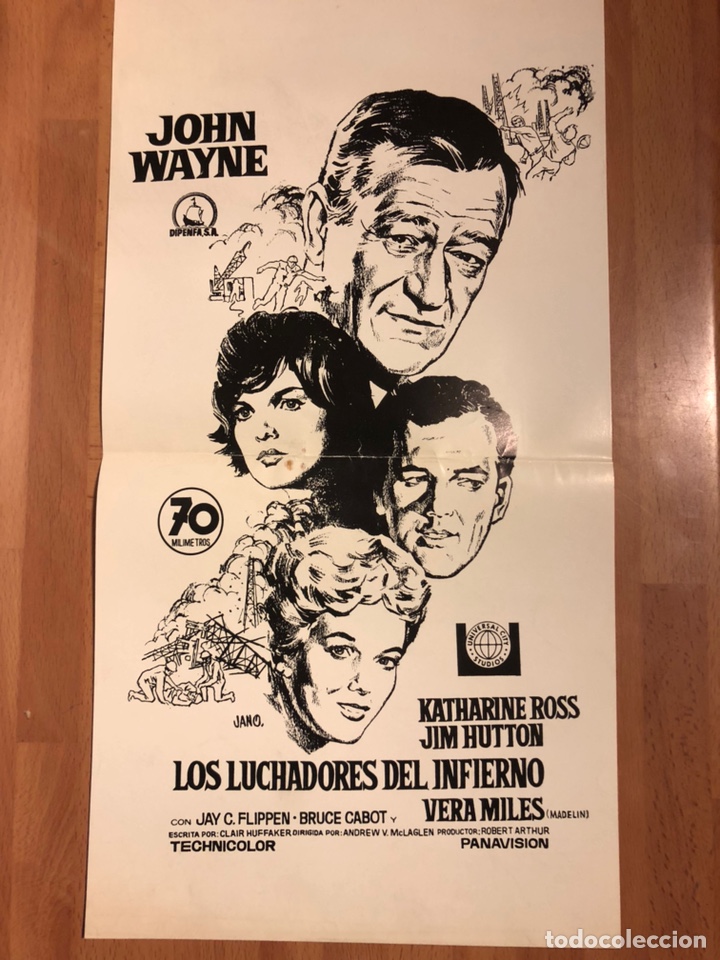 Cinema: Cartel los luchadores del infierno John wayne 35 x 19 cm