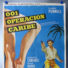 Cine: POSTER OPERACION CARIBE - LARRY PENNELL, ROBERTO CAMARDIEL, BARBARA VALENTIN - AÑO 1966 ALBERICIO. Lote 150256078