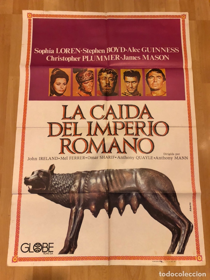 Cine: Cartel o poster la ca&iacute;da del imperio romano Sophia sofia Loren Stephen boyd james mason.anthony mann