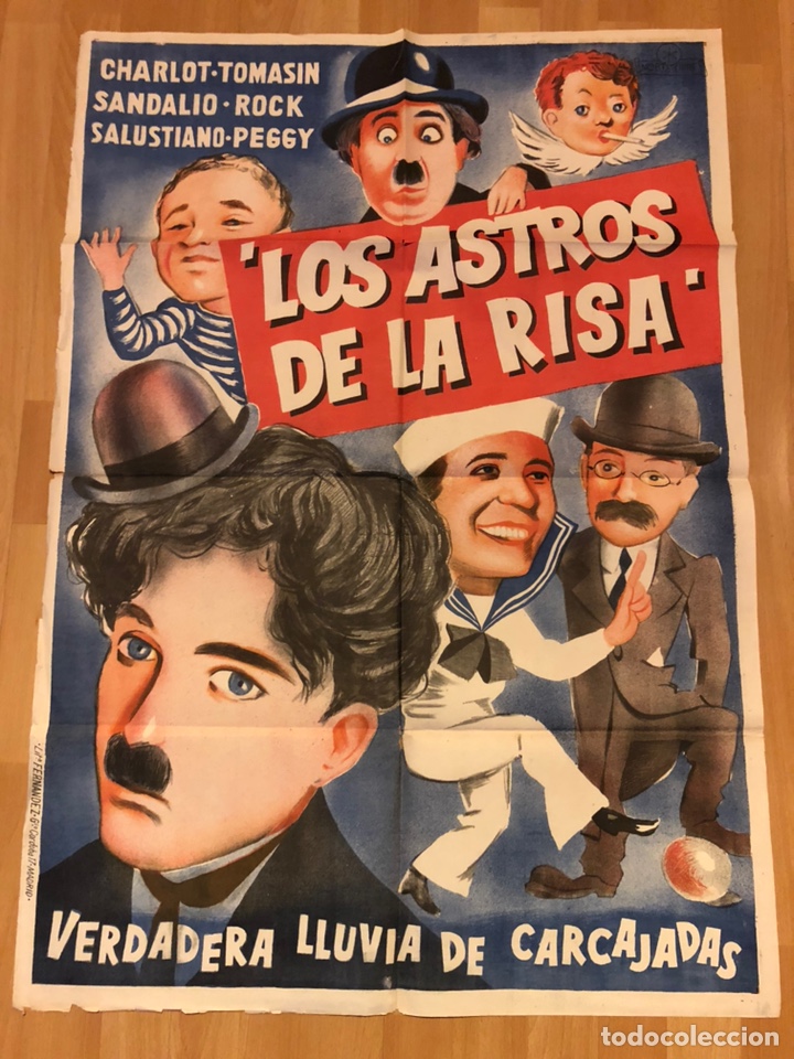 Cinema: Cartel los astros De la Risa charlot tomasin sandalio rock salustiano peggy lluvia carcajadas