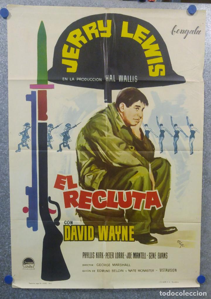 Cinema: El recluta.  Jerry Lewis, David Wayne.  A&Ntilde;O 1965. POSTER ORIGINAL
