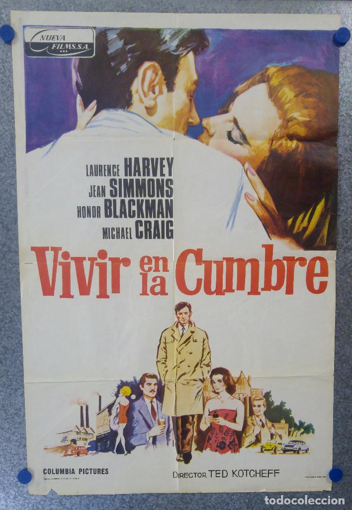 Cine: Vivir en la cumbre. Laurence Harvey, Jean Simmons. A&Ntilde;O 1967. POSTER ORIGINAL