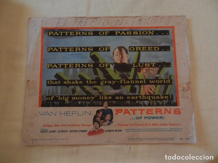Cine: AFICHE DE CINE. PEL&Iacute;CULA PATTERNS- EL PRECIO DEL TRIUNFO. MEDIDAS 36X28CM
