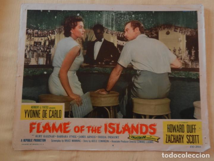 Cine: AFICHE DE CINE. PEL&Iacute;CULA FLAME OF THE ISLANDS. MEDIDAS 36X28CM
