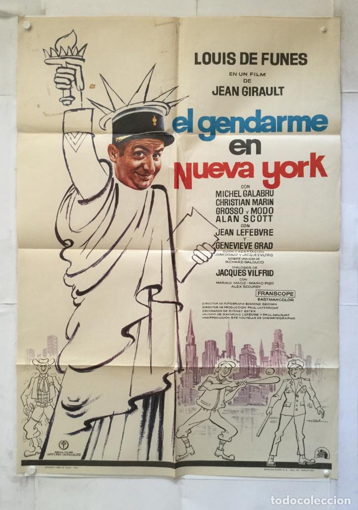 Cinema: el gendarme en nueva york - POSTER CARTEL ORIGINAL - louis de funnes Jean Girault mac