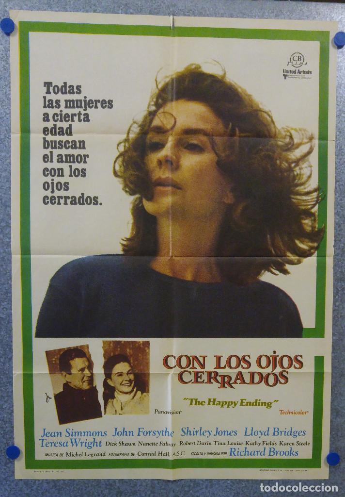 Cinema: Con los ojos cerrados. Jean Simmons, John Forsythe, Lloyd Bridges. A&Ntilde;O 1971. POSTER ORIGINAL