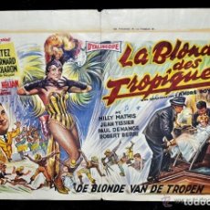 Cine: POSTER ORIGINAL DE 1957, LA BLONDE DES TROPIQUES, CELIA CORTEZ, ARMAND BERNARD, ETC