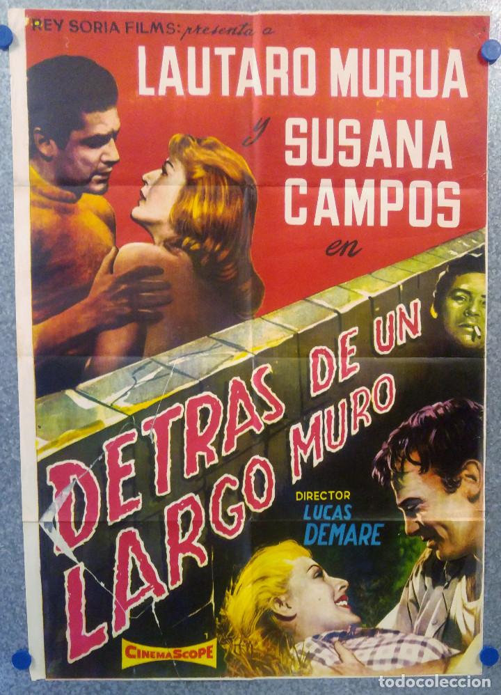 Cine: Detr&aacute;s de un largo muro. Susana Campos, Gloria Ferrandiz  1961 POSTER ORIGINAL