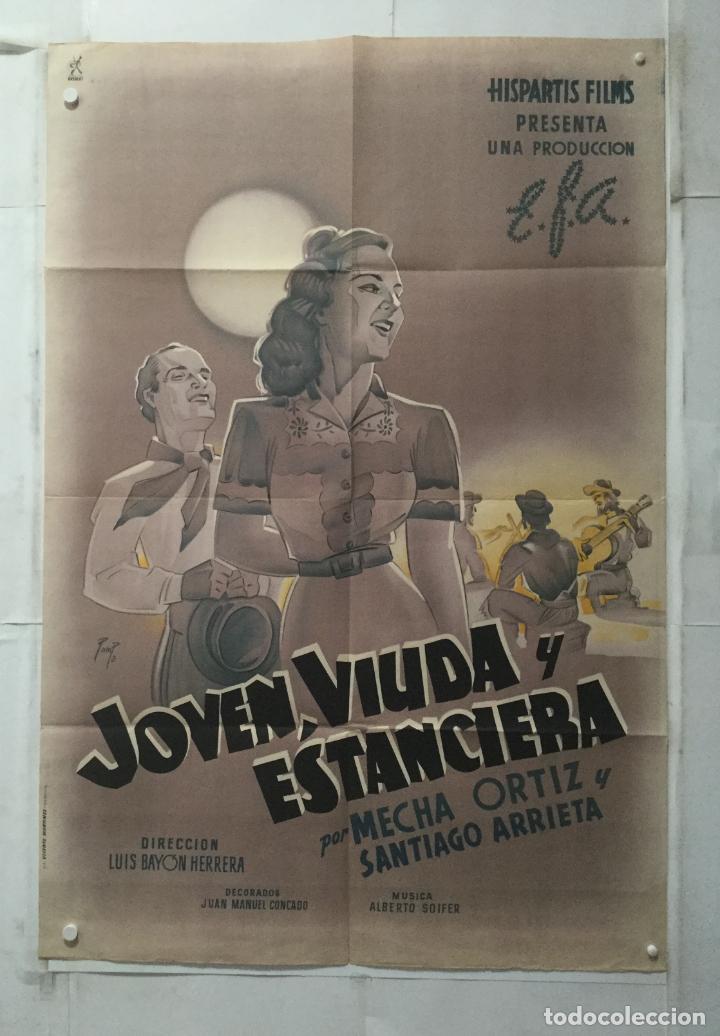 Cine: joven viuda y estanciera - poster cartel cine original - mecha ortiz santiago arrieta pampa rareza